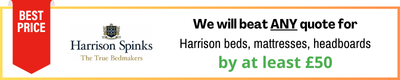 Advert displaying test to say will beat any quote for Harrison Spinks products