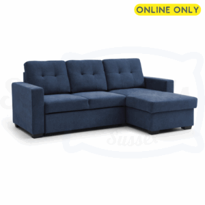 Lifestyle image of the Hampton Corner Sofa Bed in Denim Weave,