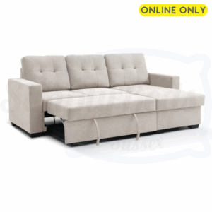 Lifestyle image of the Hampton Corner Sofa Bed in Natural Weave