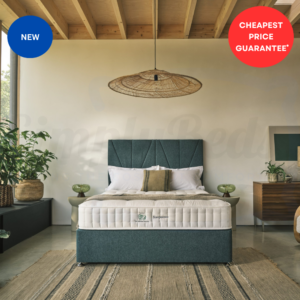 Studio image of the Wool Luxe 1200 mattress on a bed