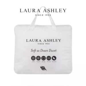 Studio image of a holder containing a Laura Ashley duvet