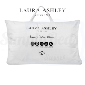 Image of a Laura Ashley Luxury Front Sleeper Pillow in it's case without a background