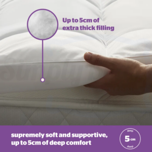 Studio image of the Silentnight Deep Sleep Ultimate Mattress Topper 500 showing its thickness