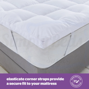 Studio image of the Silentnight Deep Sleep Ultimate Mattress Topper 500 showing its elasticated straps