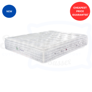 Studio image of the Sleepeezee wool luxe 3700 mattress floating with no background