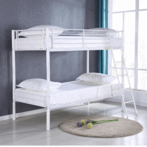 Life image of a local discretionary social fund voucher single metal bunk bed/mattress set.