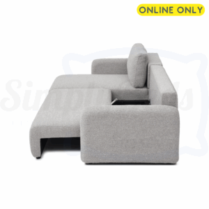 Studio image of the Kyoto Cloud Corner sofa bed being readied for sleeping