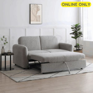 Lifestyle image of the Kyoto Cloud 2-Seater sofa bed with sleeping section pulled out