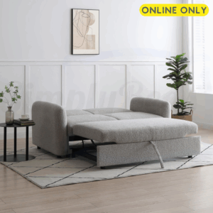 Lifestyle image of the Kyoto Cloud 2-Seater sofa bed set in sleeping position