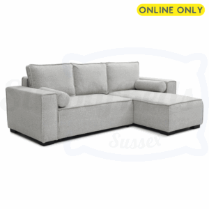 Studio image of the Harrison Corner Sofa Bed in natural boucle fabric 1