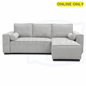 Studio image of the Harrison Corner Sofa Bed in natural boucle fabric 2