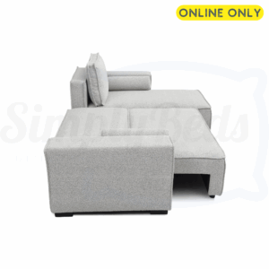 Studio image of the Harrison Corner Sofa Bed in natural boucle fabric 7