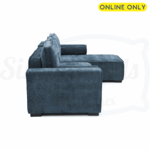 Studio image of the Harrison Corner Sofa Bed in navy chenille 5