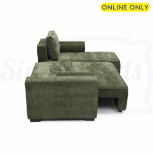 Studio image of the Harrison Corner Sofa Bed in olive chenille 8