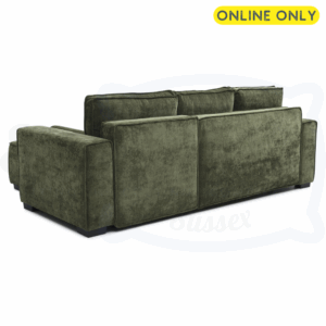 Studio image of the Harrison Corner Sofa Bed in olive chenille 9