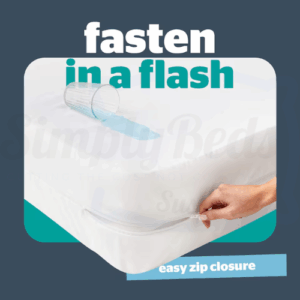 fully encapsulated mattress protector image fasten in a flash