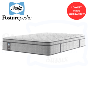 Studio image of the Sealy Blake mattress floating without a background