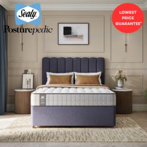 Studio image of the Sealy Chapman mattress on a bed