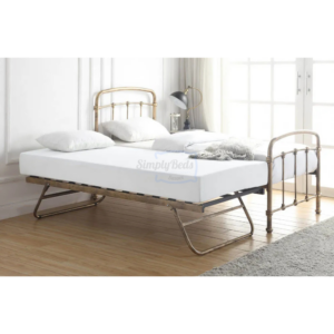 Life image of a flintshire Mostyn Antique Bronze guest bed.