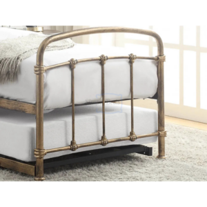 Life image of a flintshire Mostyn Antique Bronze guest bed.