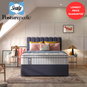 Studio image of the Sealy Spencer mattress on a bed