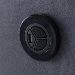 A close up of the USB charging point on the new electric ottoman from Simply Beds Sussex